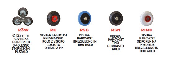 Jekleni transportni voziček s prilagodljivo platformo | nosilnost 250 kg | RSN